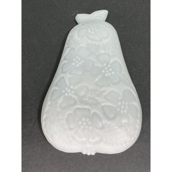 Vintage 1950s Hazel Atlas Pear Shaped Milk Glass Candy Dish - Picture 3 of 6